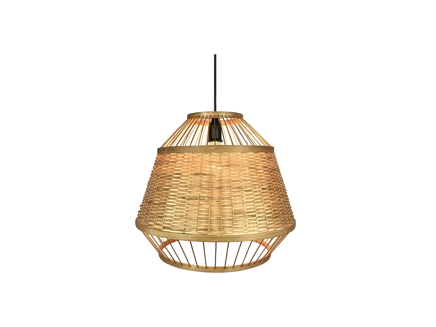 Suspension en bambou modèle croton1xe27 finition marron Regx41d  FABRILAMP