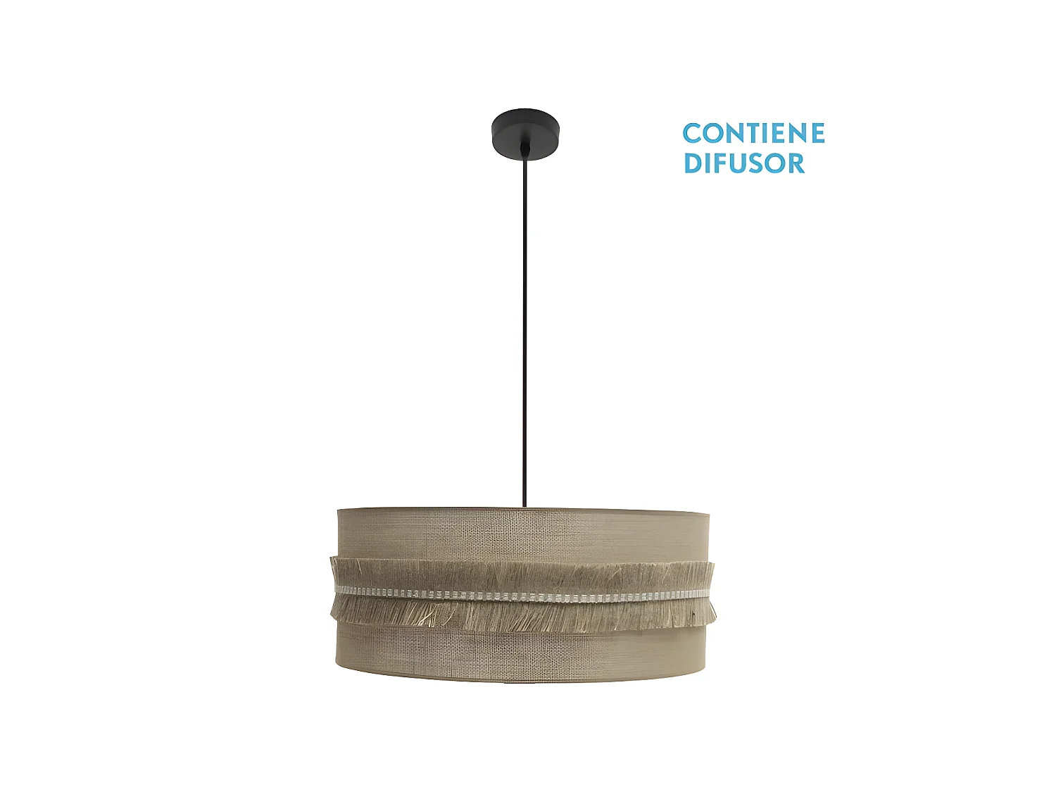 Lampada a sospensione FABRILAMP modello KALA rifinita beige