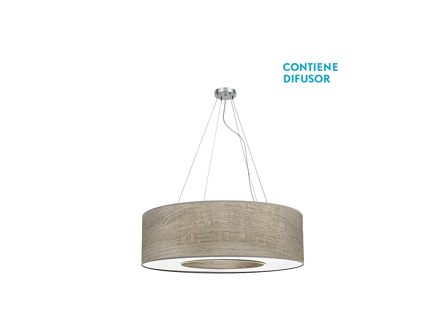 Plafonnier fini en couleur bois Gris Modèle moyen Haïti 4 lumières FABRILAMP