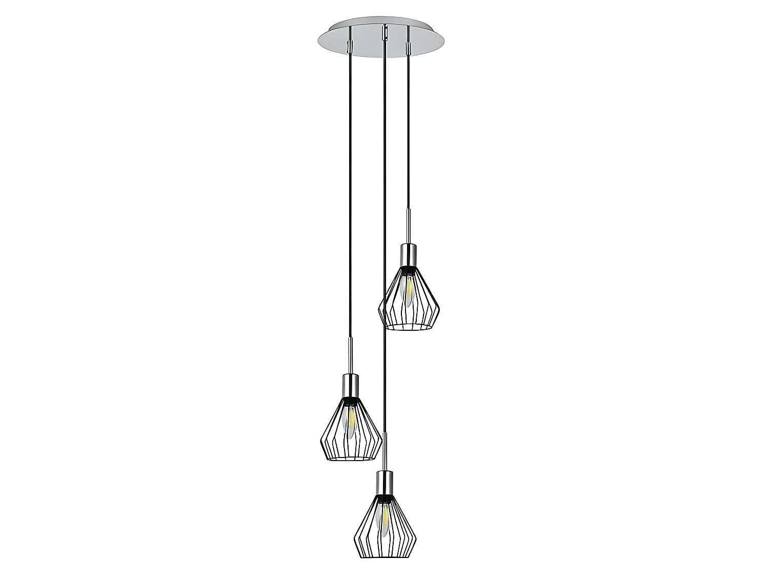 Lampe circulaire avec 3 pendentifs ST. PETERSBURG chrome FABRILAMP