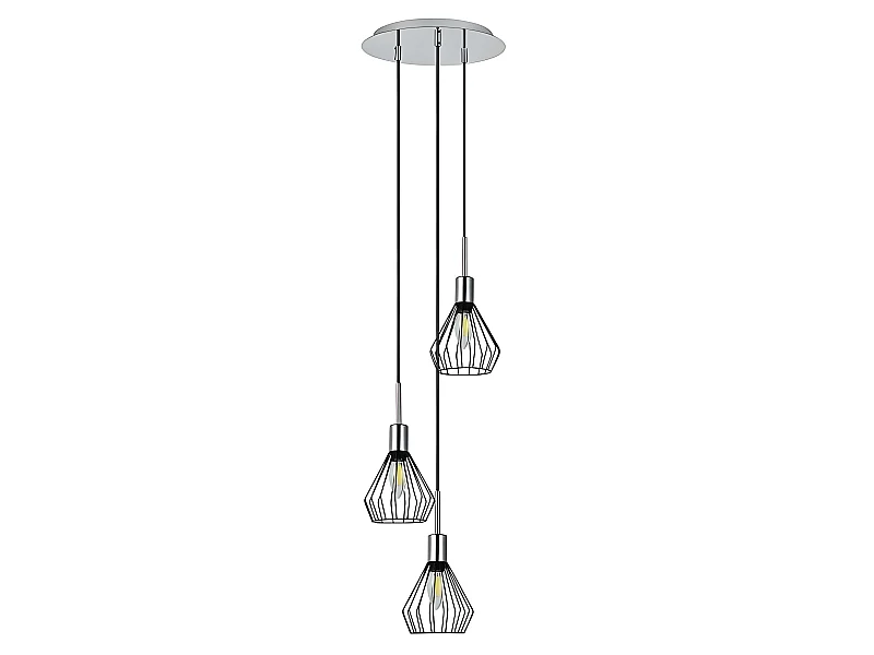 Lampada circolare con 3 pendenti ST. PETERSBURG cromo FABRILAMP