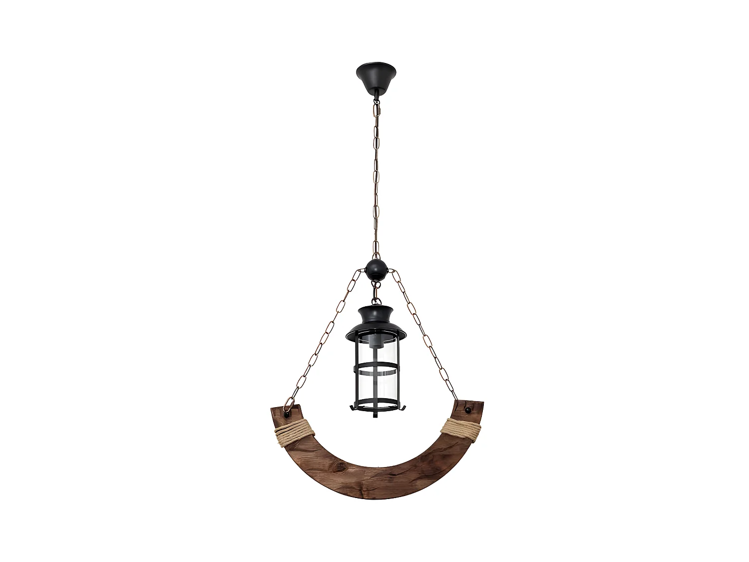 Lampe à suspension rustique de ferme 1xe27 marron FABRILAMP