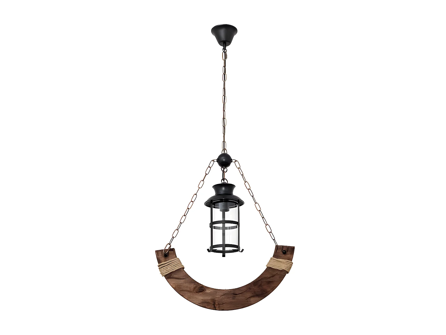 Lampe à suspension rustique de ferme 1xe27 marron FABRILAMP