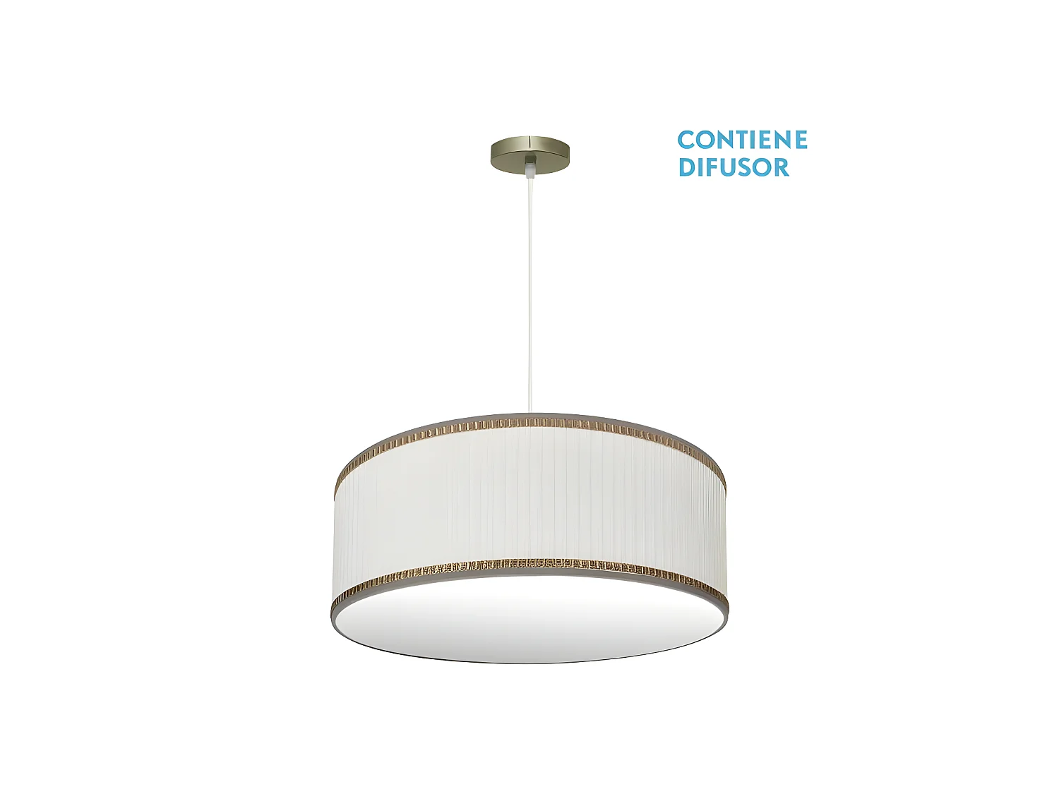 Colgante 3 Luces Modelo Soprano Cuero/beis Regulable