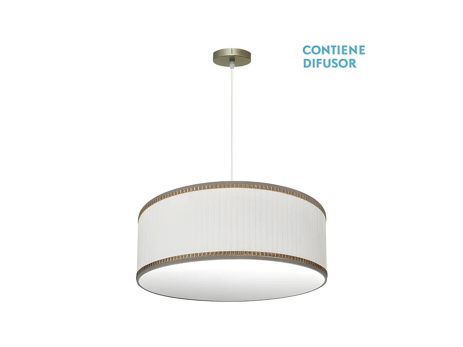 Colgante 3 Luces Modelo Soprano Cuero/beis Regulable