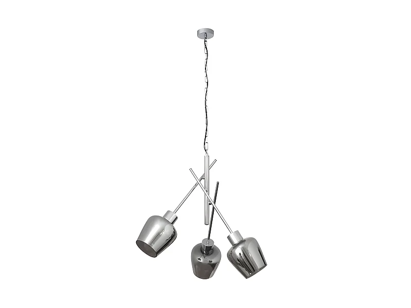 Lampe avec tulipe en verre Soline 3 l. Chromium FABRILAMP