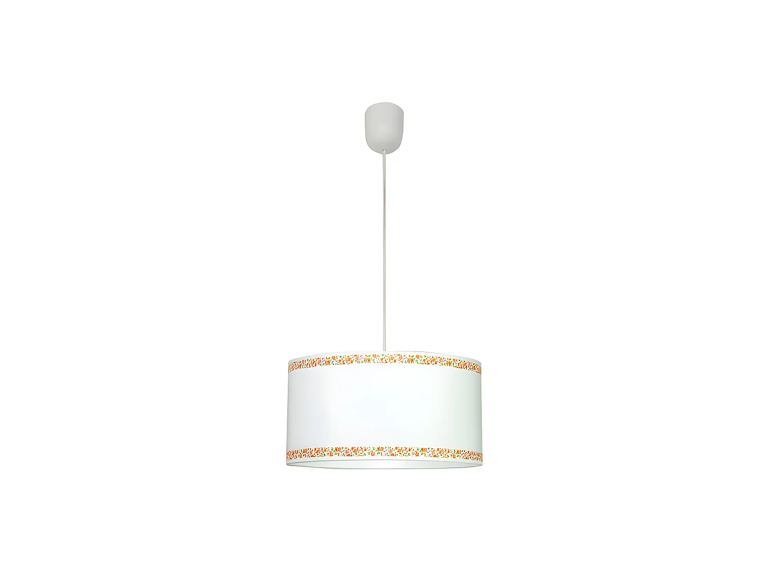 Lampe à Suspension Blanc/Bordure Orange 1xe27 Regx35d FABRILAMP