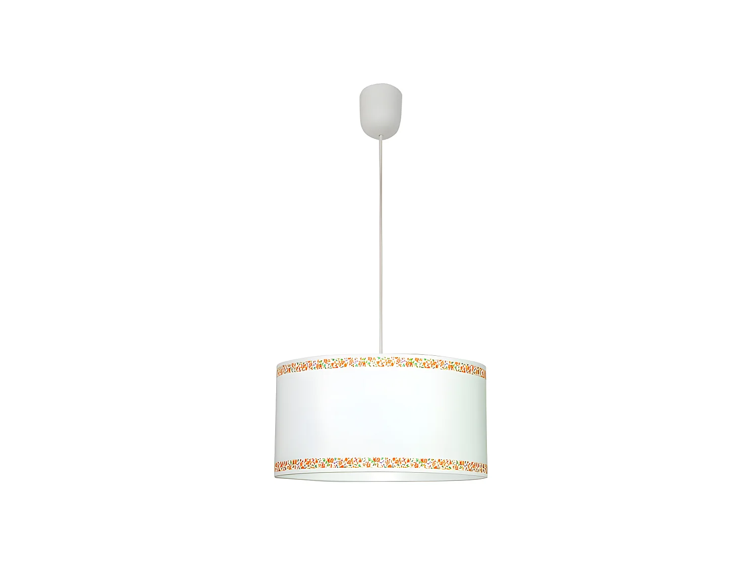 Lampe à Suspension Blanc/Bordure Orange 1xe27 Regx35d FABRILAMP