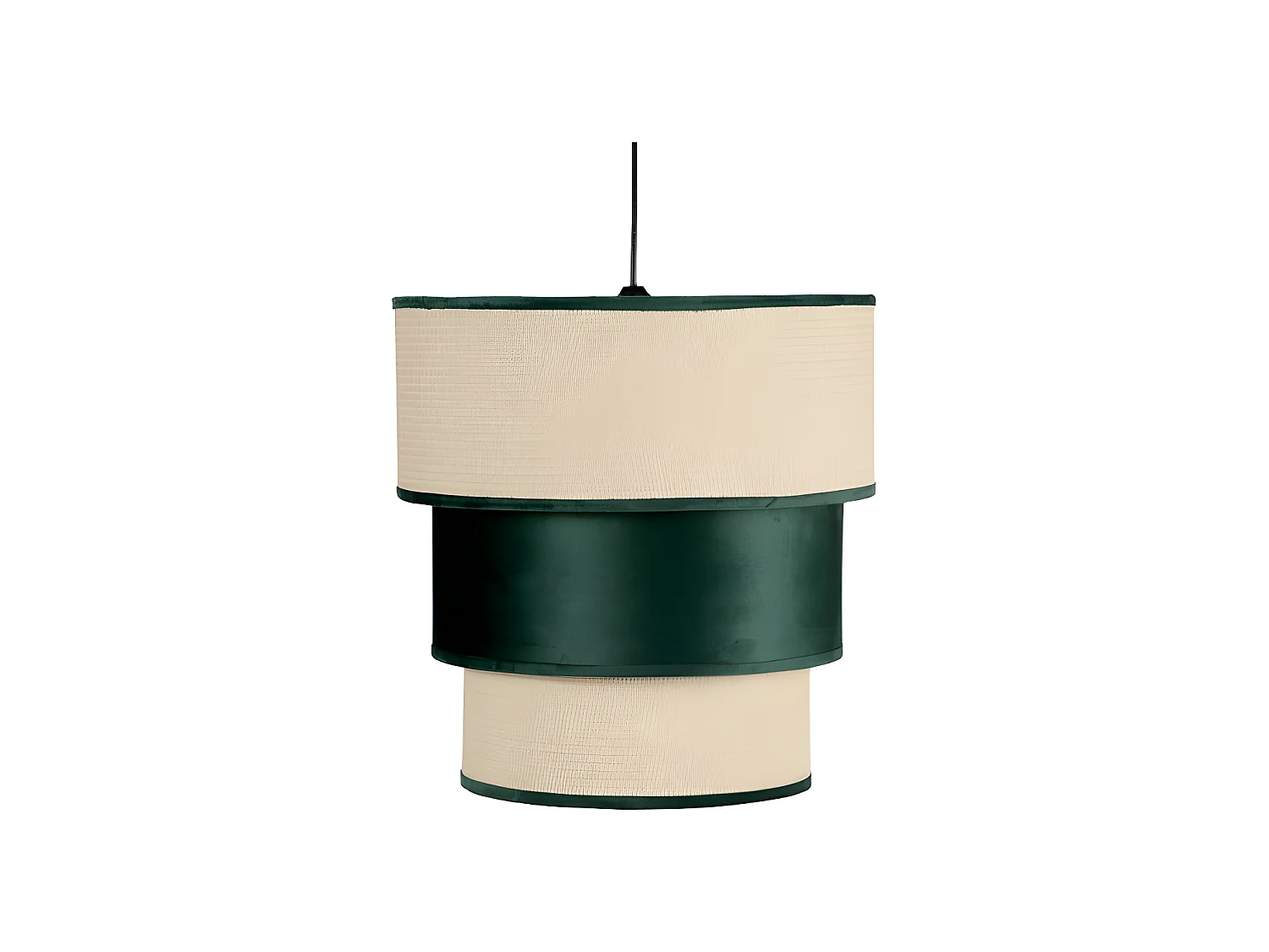 Plafonnier lucio en toile de jute verte à 3 écrans à partir d'un FABRILAMP