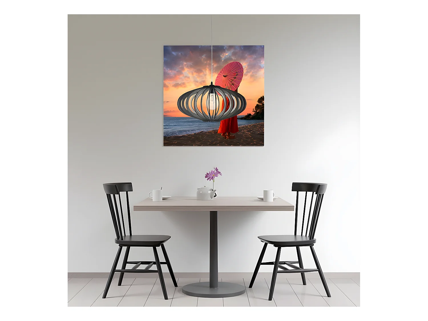 Plafonnier en bois modèle SAPELLI marron FABRILAMP