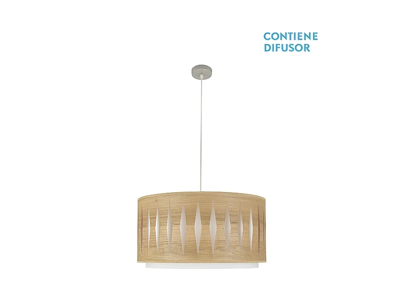 Colgante En Color Madera Claray Metal Niquel Alexandra