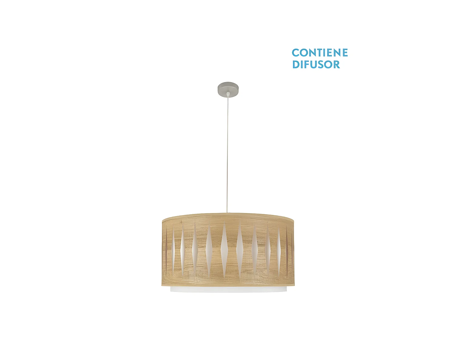 Plafonnier en bois couleur Claray métal Nickel Alexandra FABRILAMP