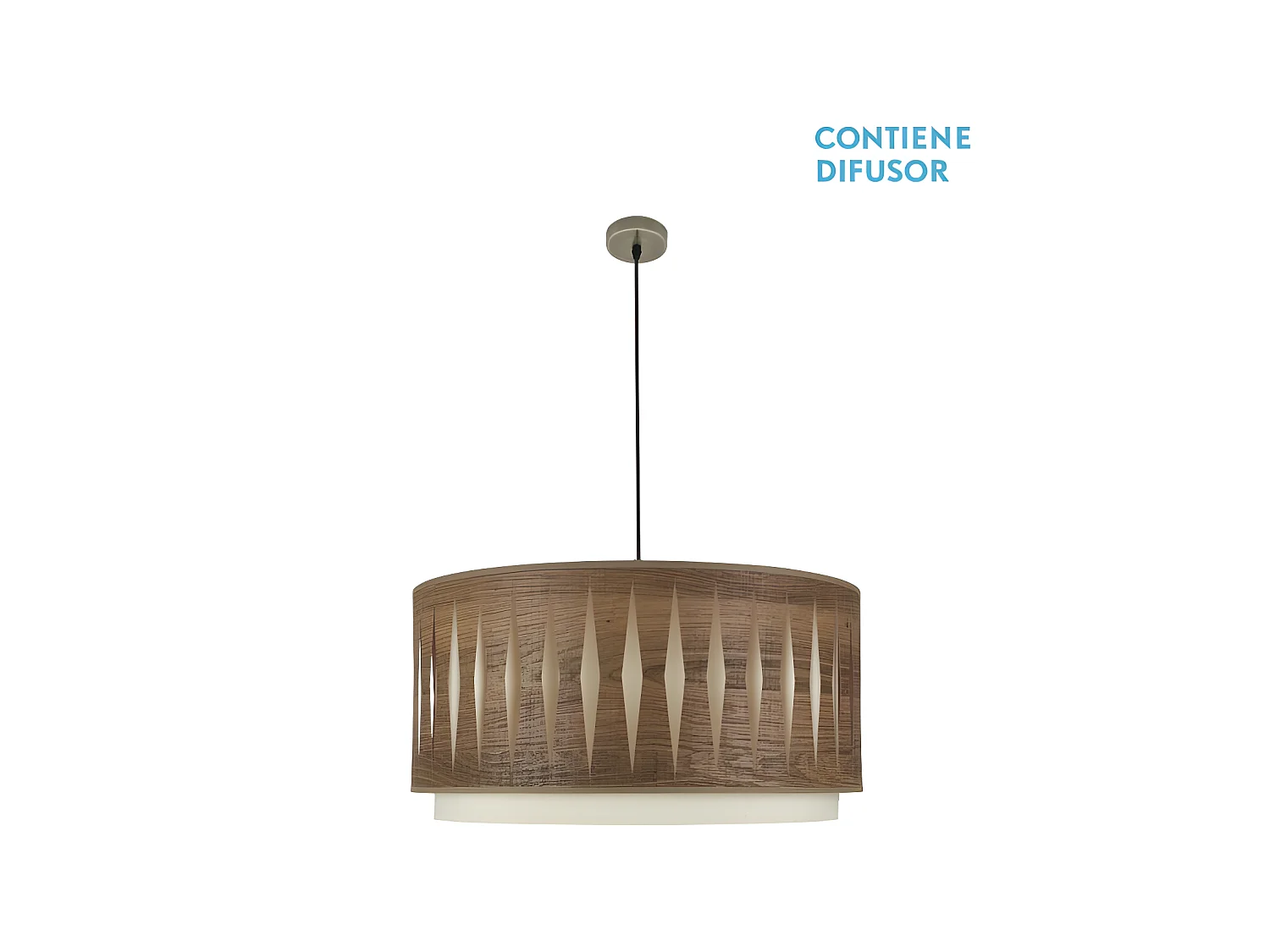 Plafonnier 3LUCES modèle Alexandra Cuir / bois FABRILAMP foncé