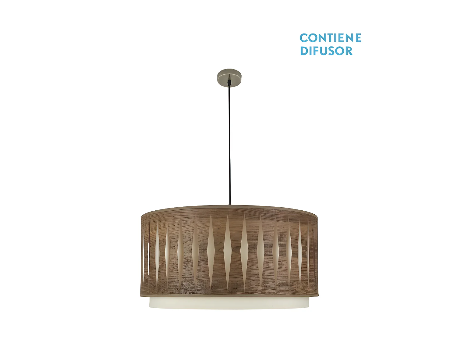 Plafonnier 3LUCES modèle Alexandra Cuir / bois FABRILAMP foncé