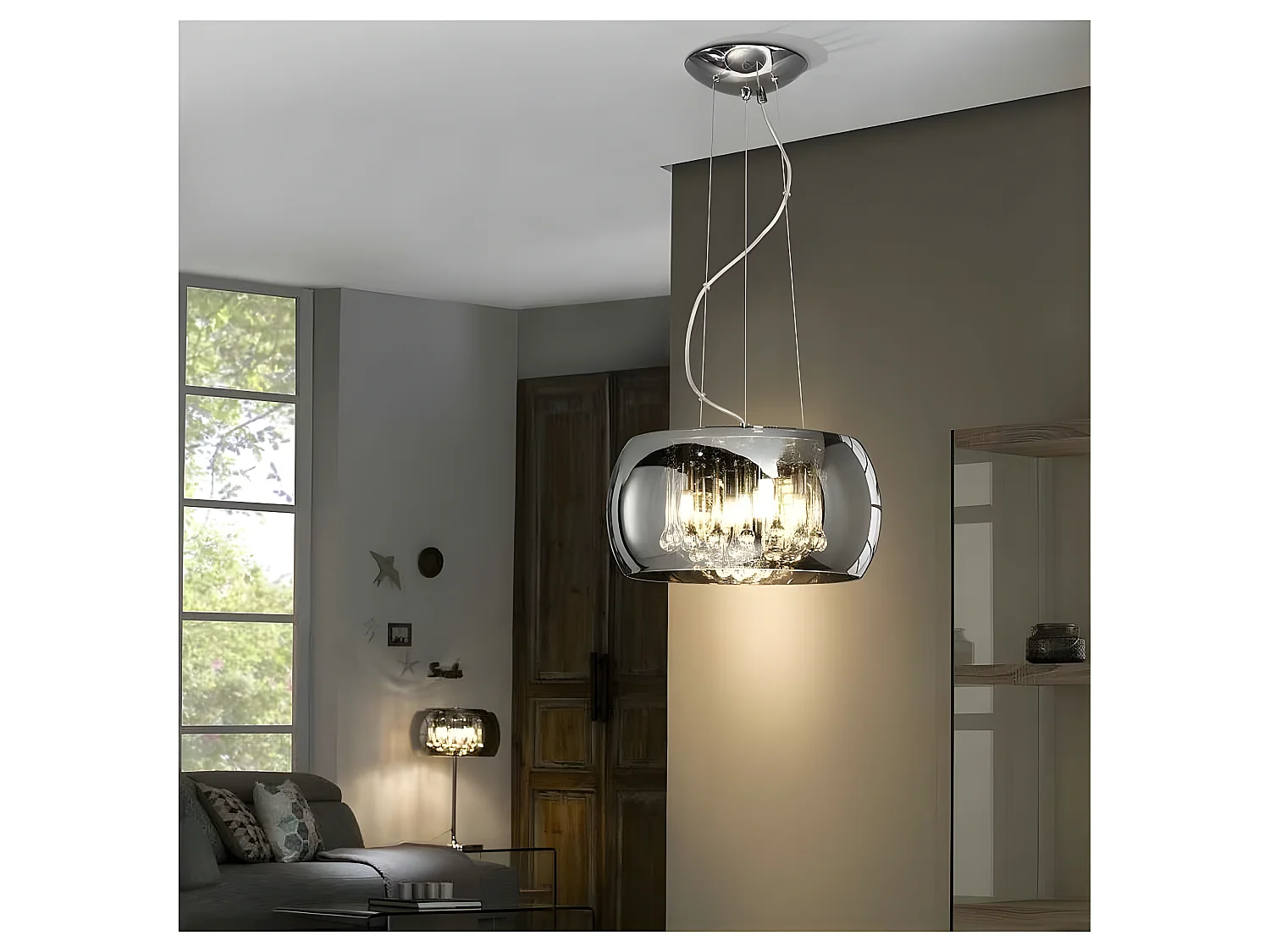 Lampe  de techo de la serie ARGOS de 40 cm cromo de Schuller
