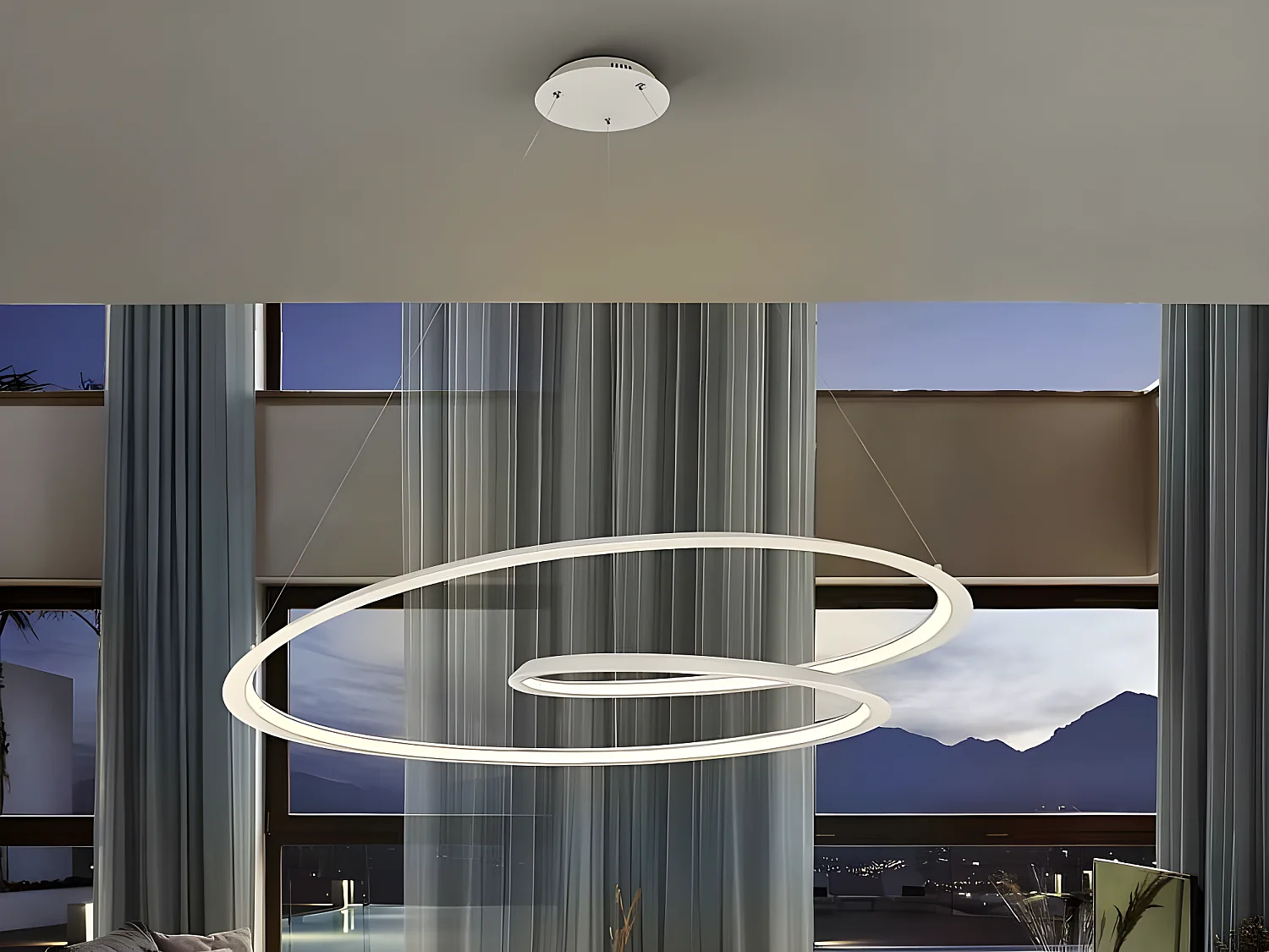 Lampe espiral modelo LOOPING blanca led 54W Schuller