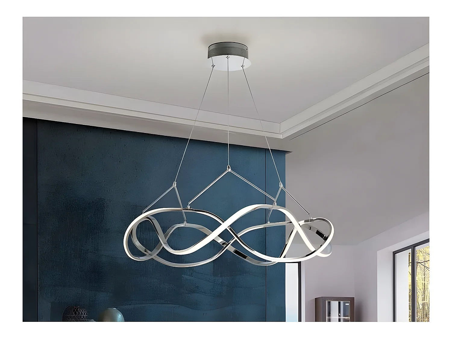Lampe led dimmable modèle MOLLY finition chrome 80 D SCHULLER