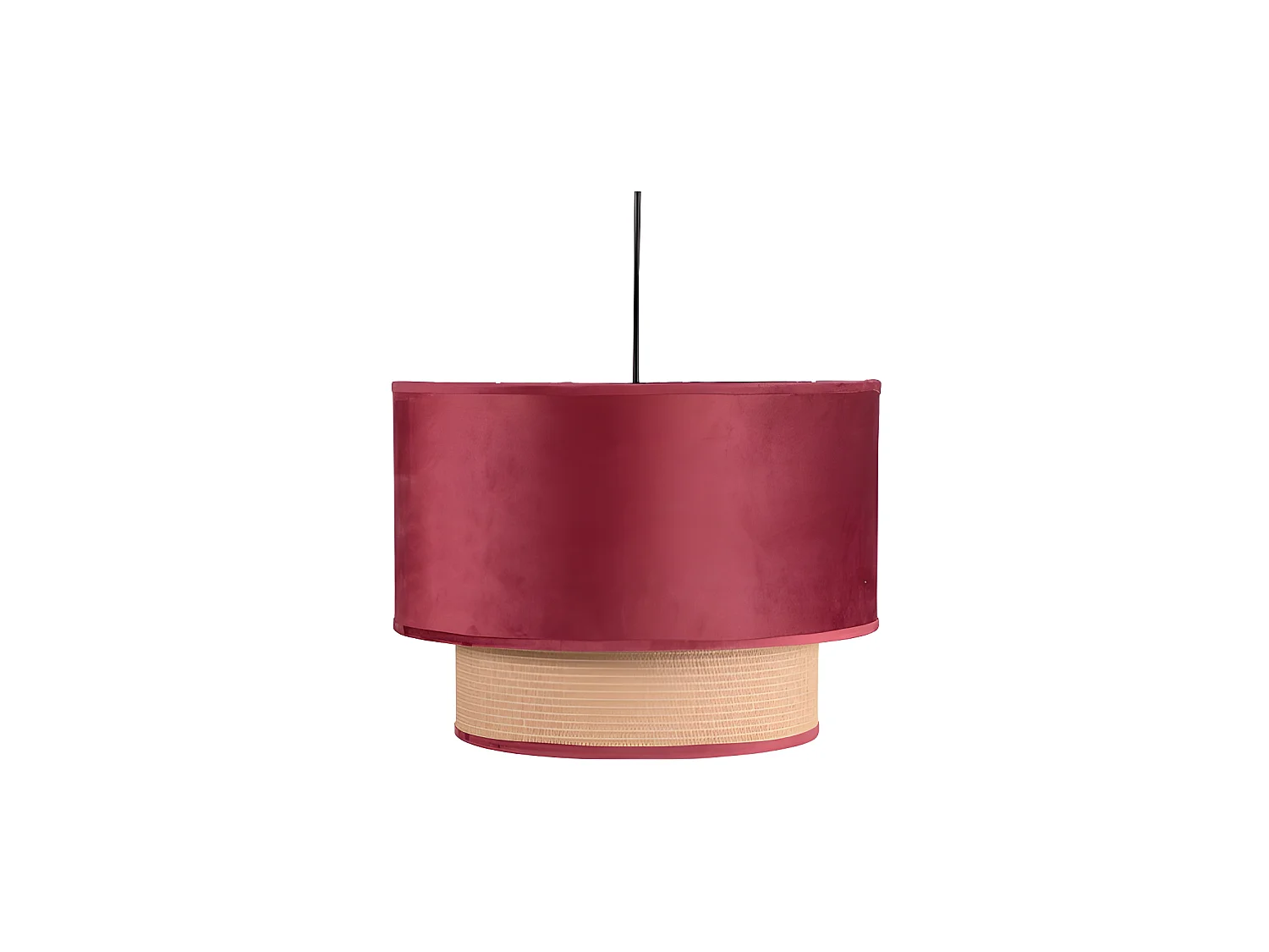 Plafonnier 2 écrans NERVA Red Wine 40cm FABRILAMP