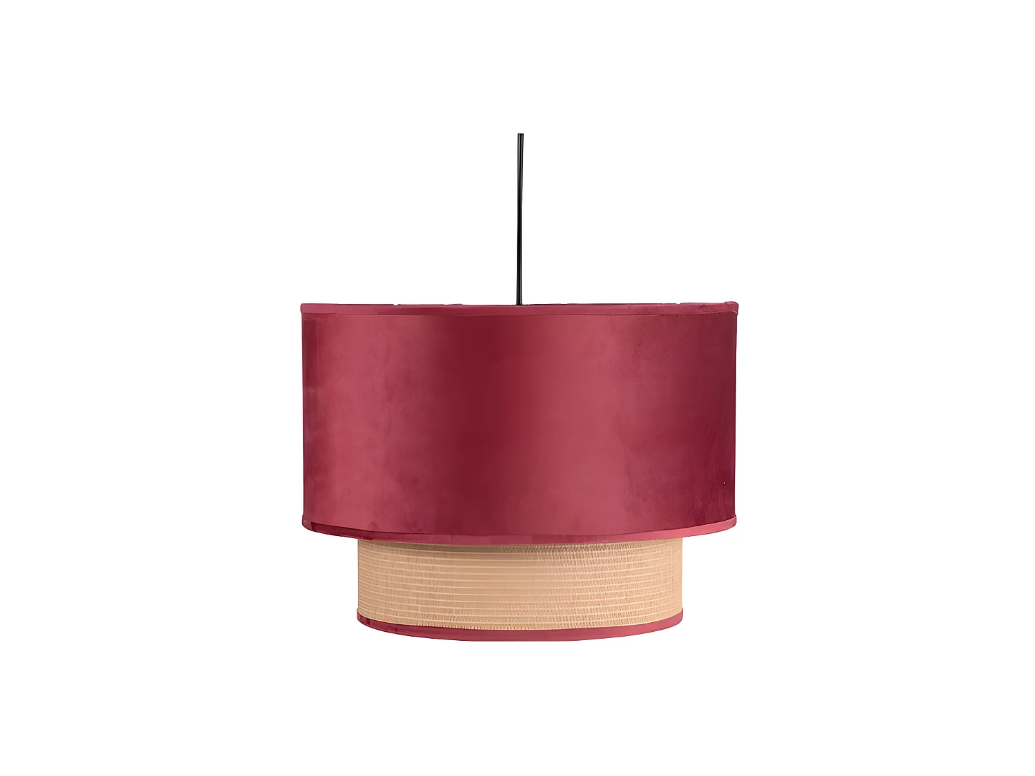 Plafonnier 2 écrans NERVA Red Wine 40cm FABRILAMP