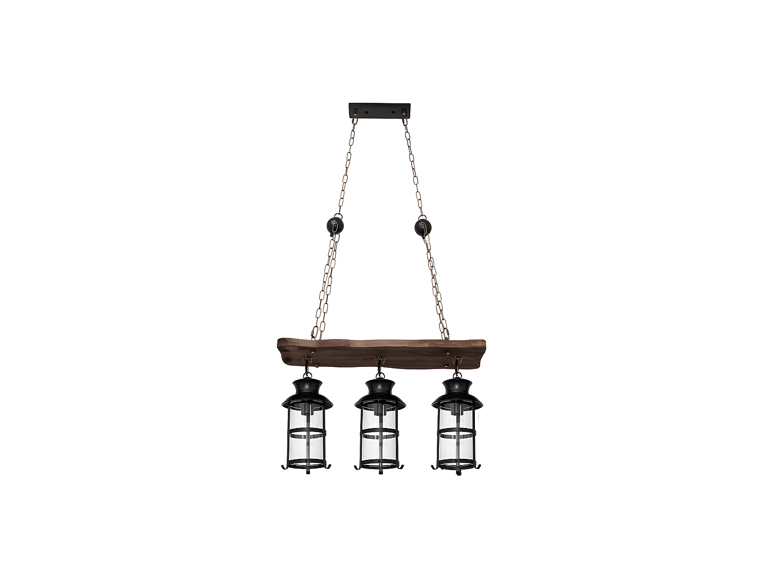 Lampe à Suspension Rustique Cortijo 3xe27 Finition Marron FABRILAMP