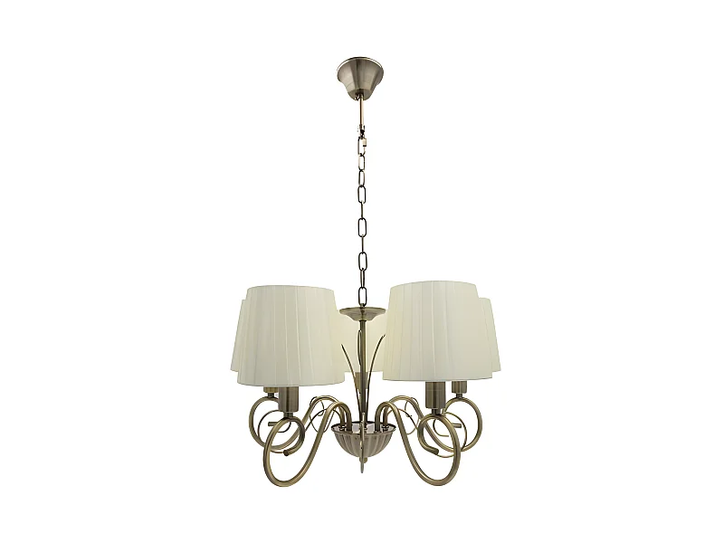 Lampe de salon modèle AMSTERDAM 5xe14 Cuir Regx45x45 Cm FABRILAMP