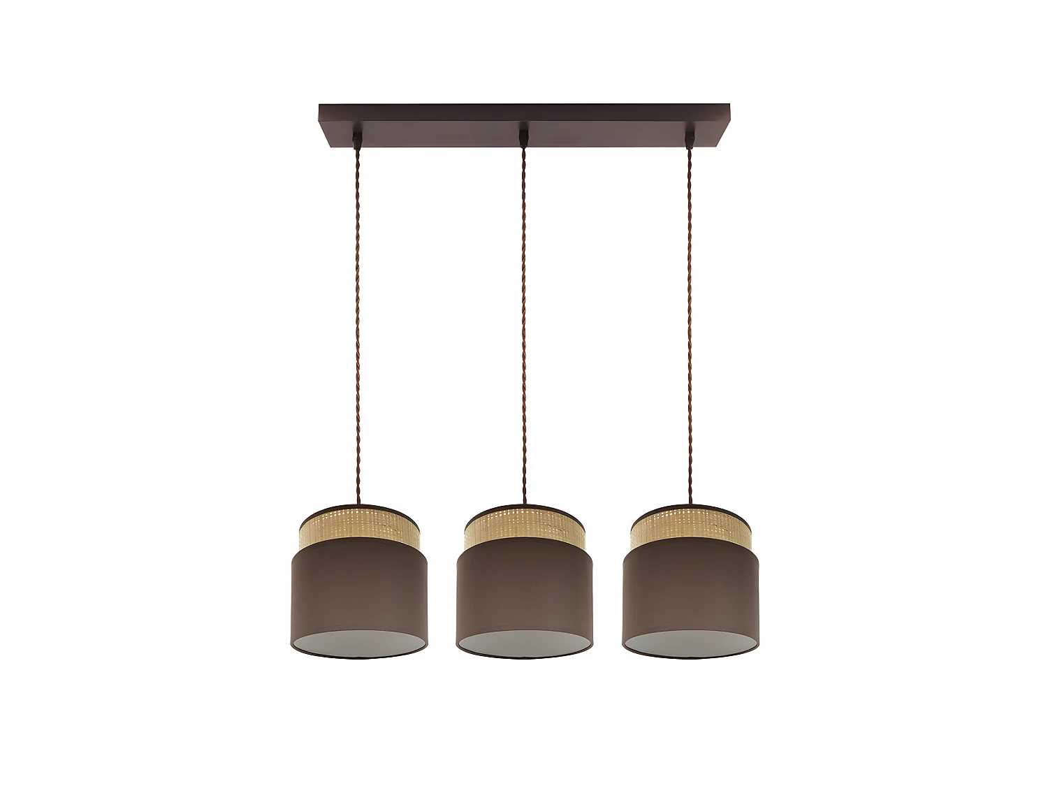 Lampada lineare marrone / naturale modello Kandy 3recovery pendenti regolabili FABRILAMP