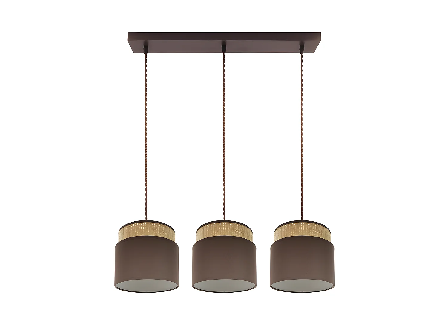 Linéaire marron / Lampe naturelle modèle Kandy 3entrances de récupération réglables FABRILAMP