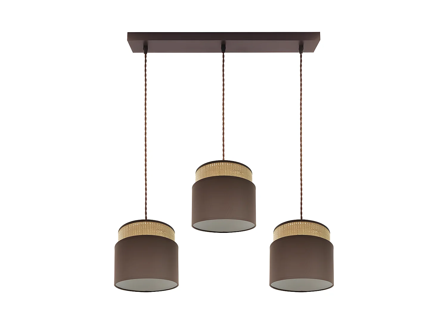 Linéaire marron / Lampe naturelle modèle Kandy 3entrances de récupération réglables FABRILAMP