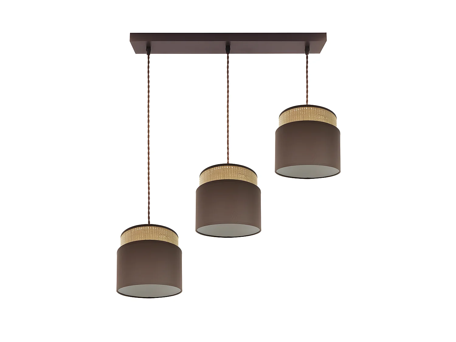 Linéaire marron / Lampe naturelle modèle Kandy 3entrances de récupération réglables FABRILAMP