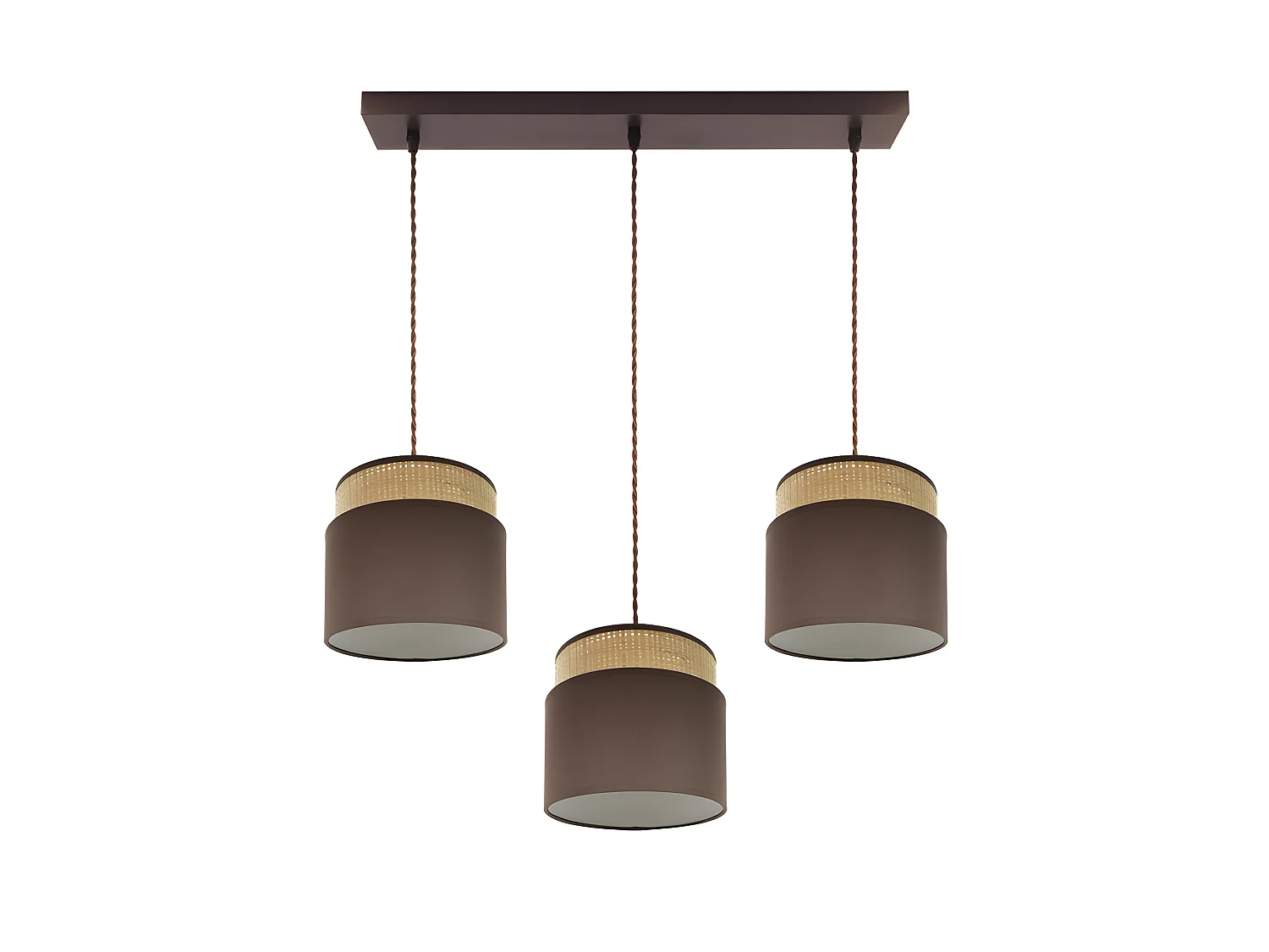 Linéaire marron / Lampe naturelle modèle Kandy 3entrances de récupération réglables FABRILAMP