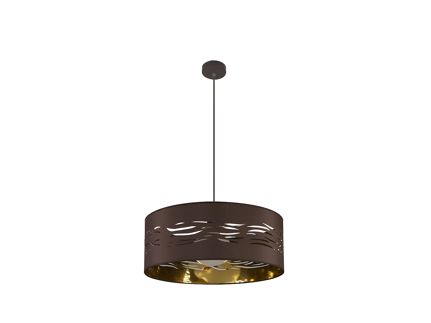 Plafonnier marron modèle NIEBLA avec FABRILAMP intérieure dorée