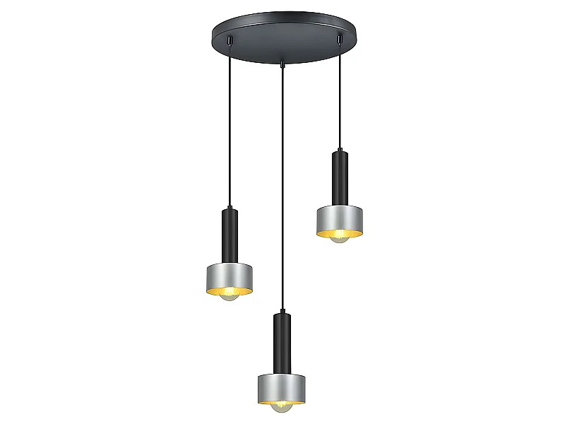 Lampara Circular Allende Plata De 3 Colgantes