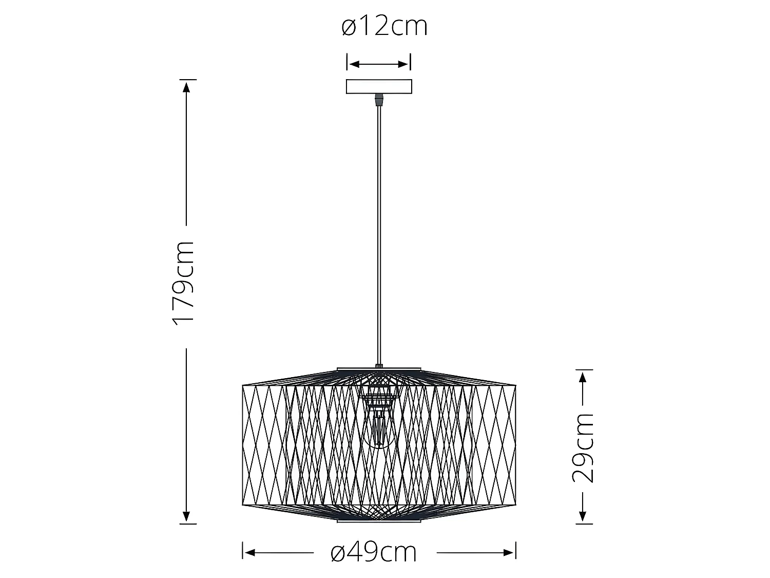 Colgante De Formato Redondo Modelo Bamboo  De Bambú