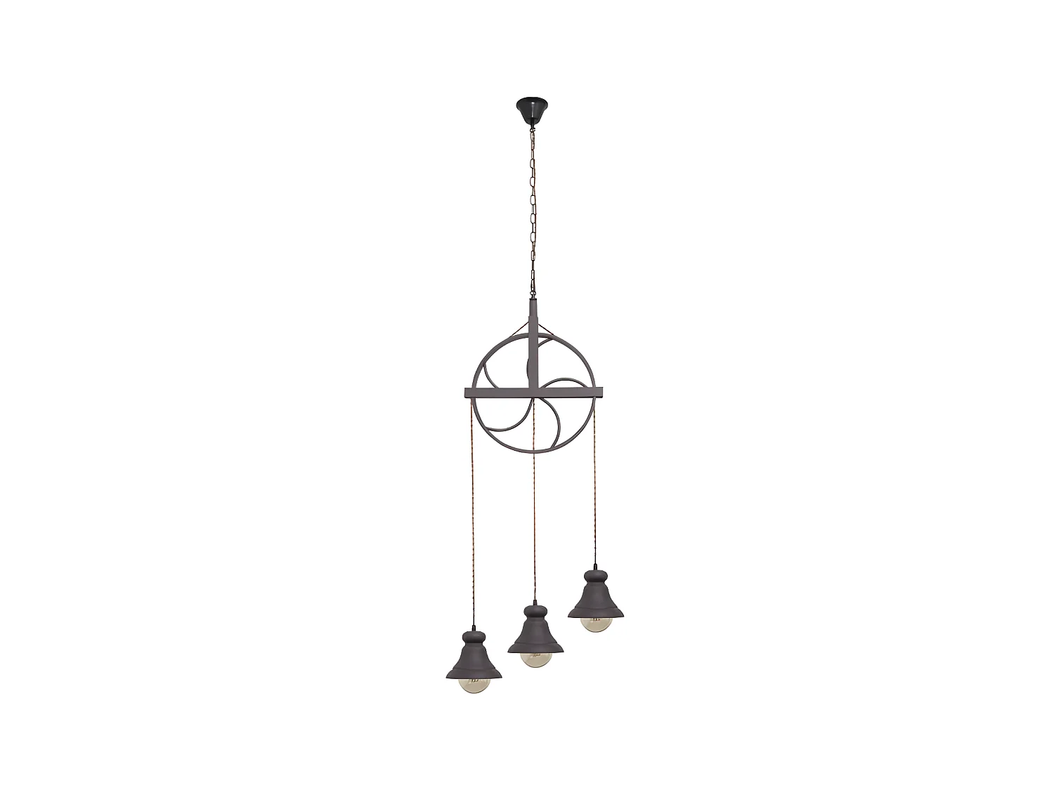 Lampe à Suspension Rustique Rueca 3xe27 Marron FABRILAMP