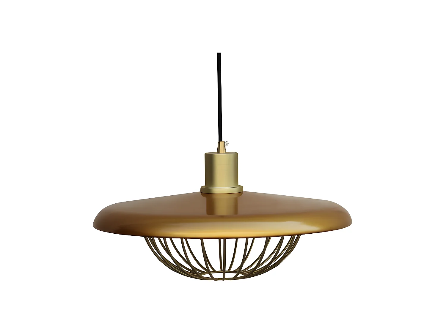 Plafonnier modèle GRID Or d'une lumière FABRILAMP