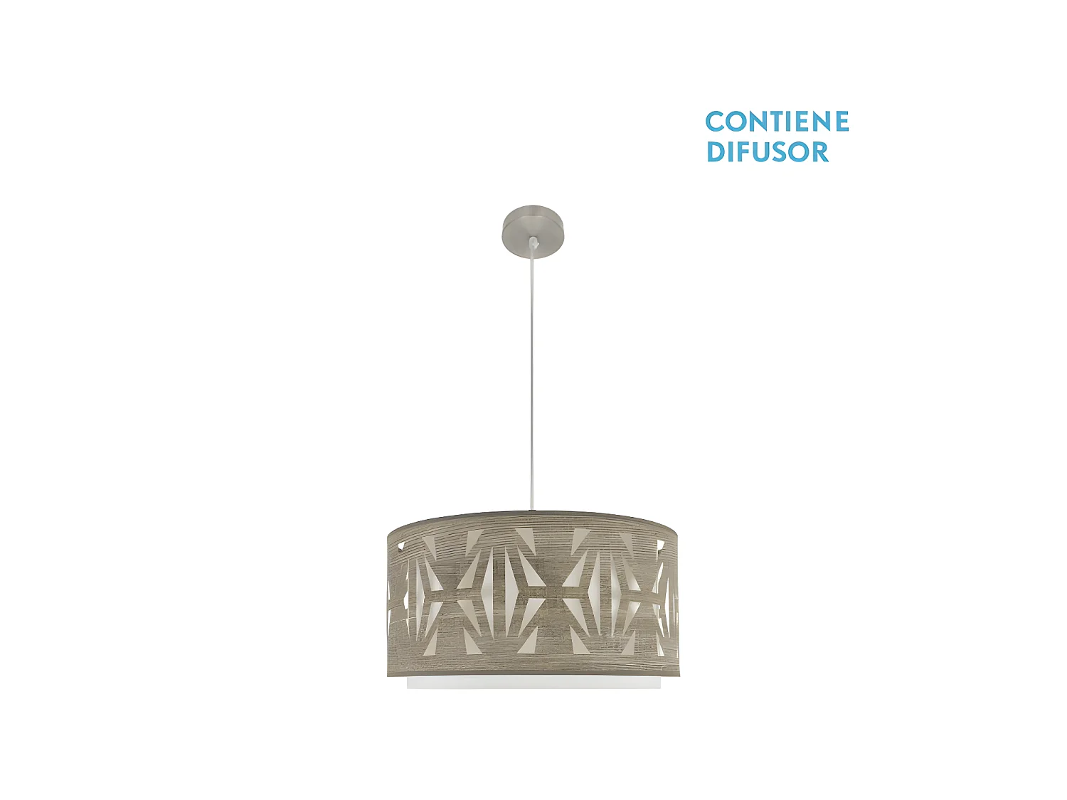 Plafonnier en Nickel / bois Gris modèle Katerina FABRILAMP