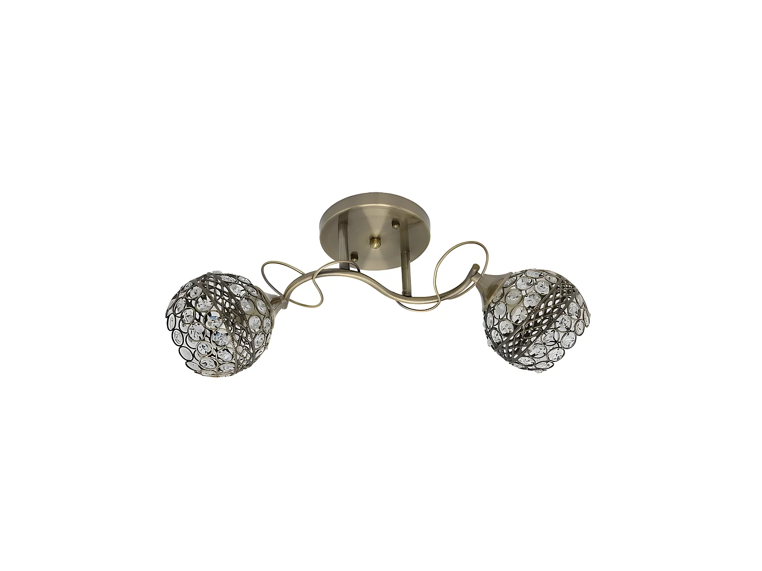 Lampe LALIBELA deux tulipes de copens de verre FABRILAMP