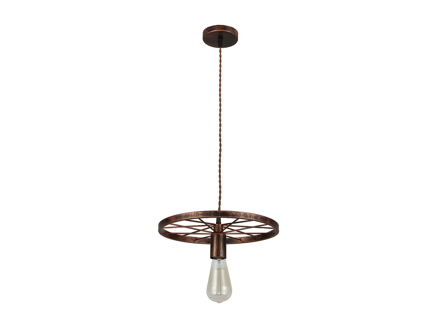 Plafonnier merle petit 1 FABRILAMP d'oxyde de roue marron