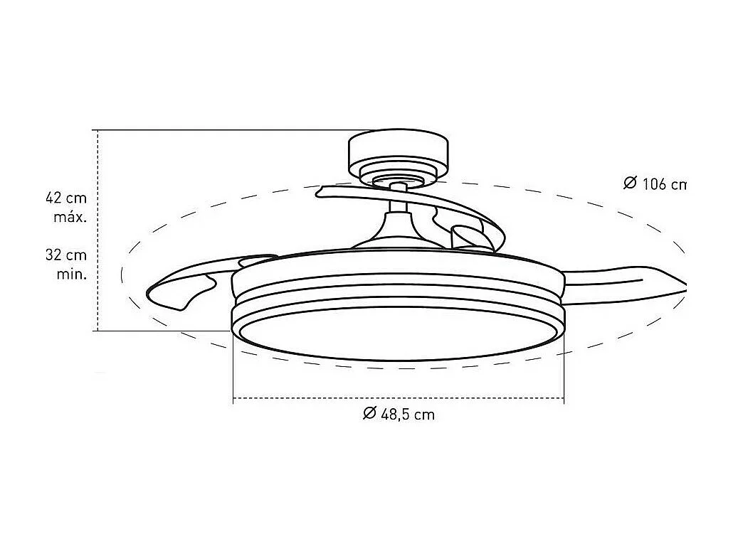 Ventilador Dc Costa L Niquel Led Memoria Color Control Remoto Akunadecor