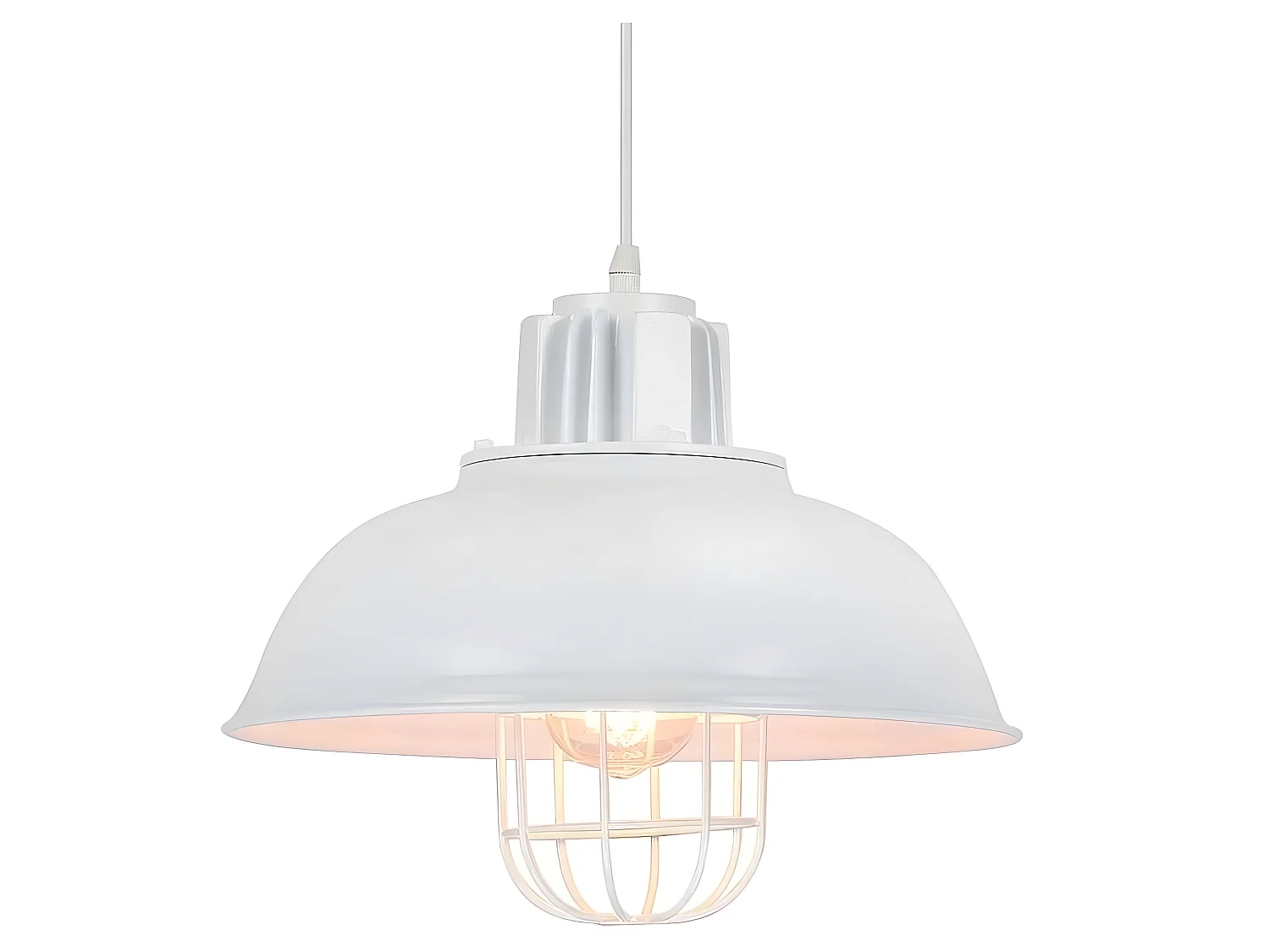 Plafonnier de style industriel modèle EMU blanc 33 Cm FABRILAMP