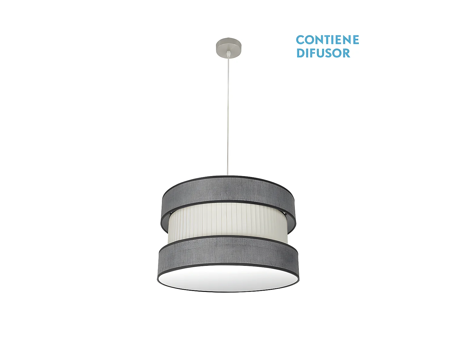 Plafonnier Nickel / gris-beis modèle Home 2lit réglable FABRILAMP