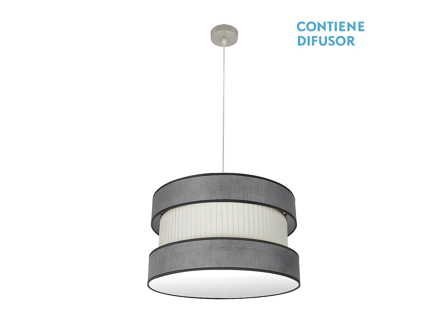 Plafonnier Nickel / gris-beis modèle Home 2lit réglable FABRILAMP