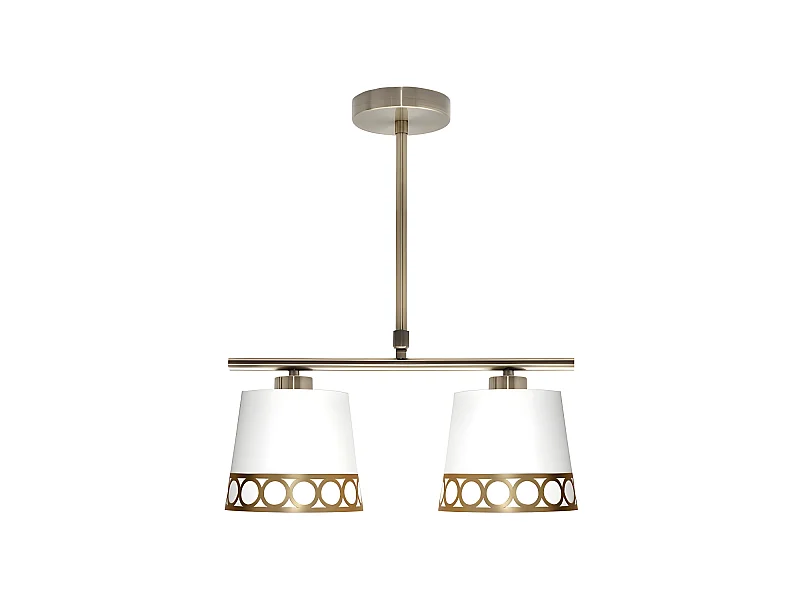 Lampe DALIA à deux écrans finition blanc et doré FABRILAMP