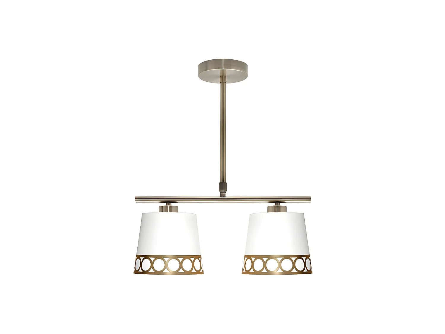 Lampe DALIA à deux écrans finition blanc et doré FABRILAMP