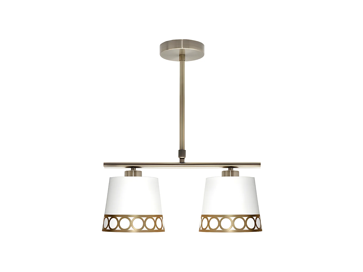 Lampe DALIA à deux écrans finition blanc et doré FABRILAMP