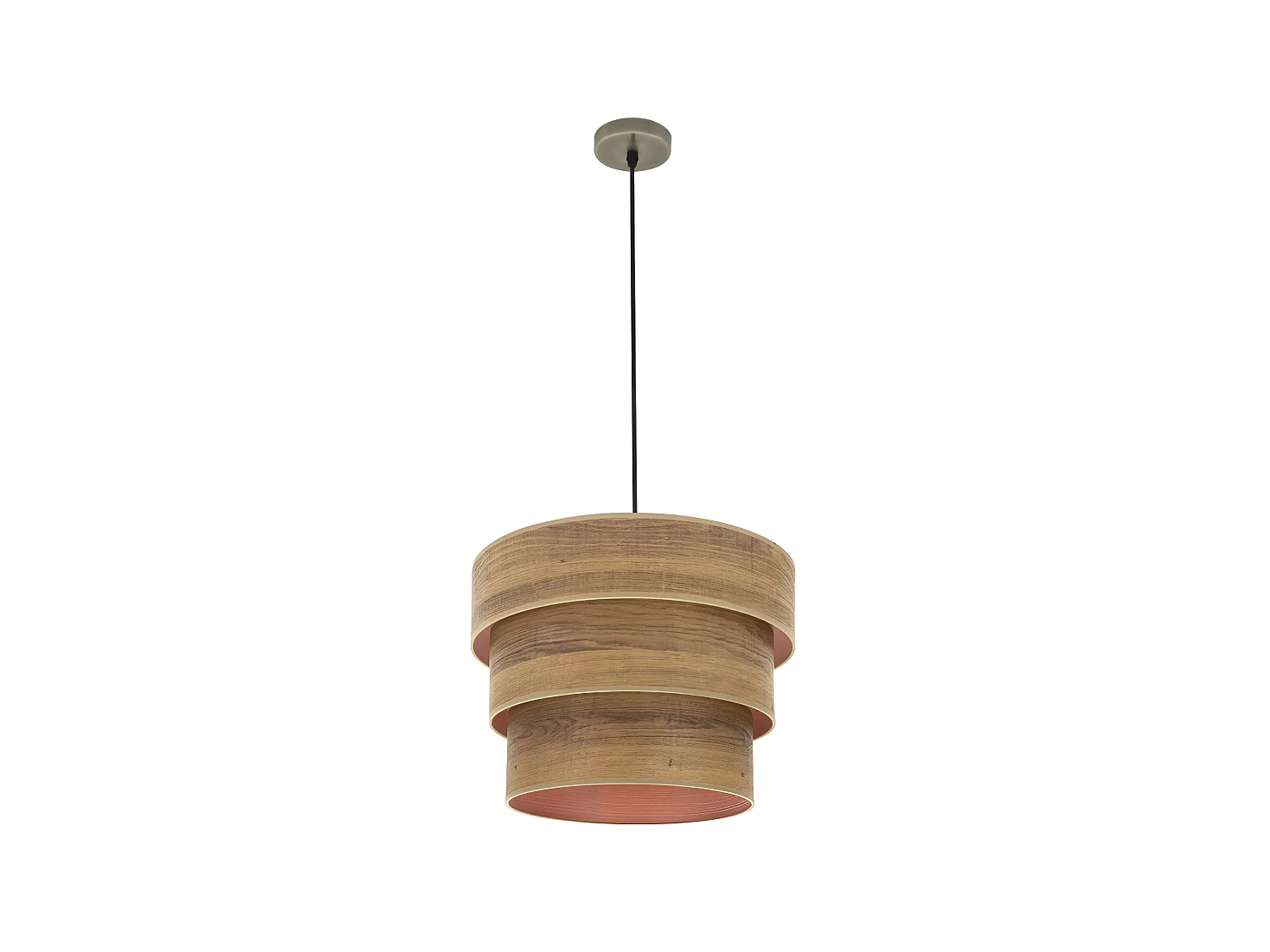 Plafonnier Triple modèle SMILE Cuir 1 FABRILAMP léger