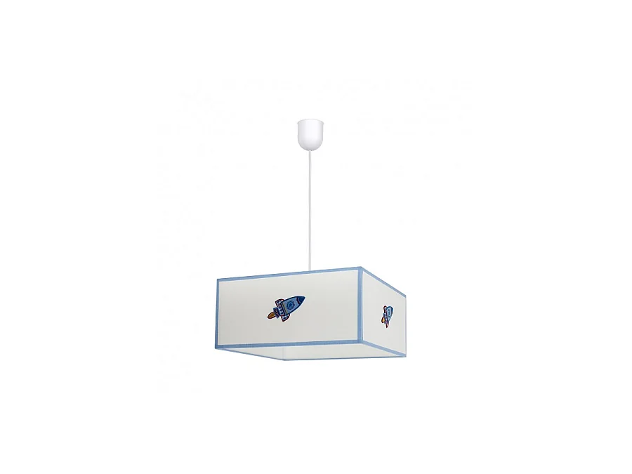Lampada a sospensione Rocket 1xe27 Bianco/blu Regx35x35 FABRILAMP.
