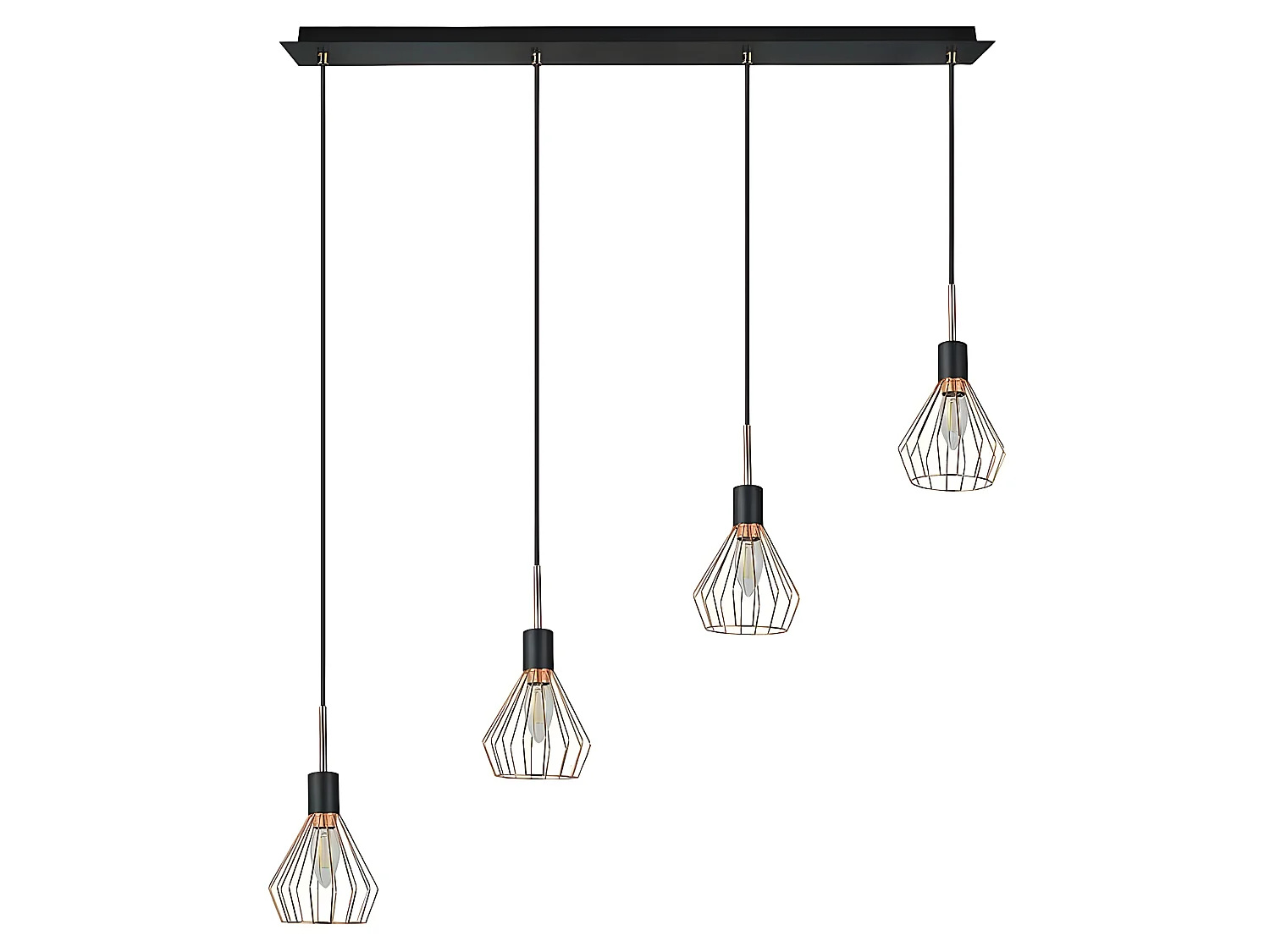 Lampara Lineal 4 Luces San Petesburgo Cobre