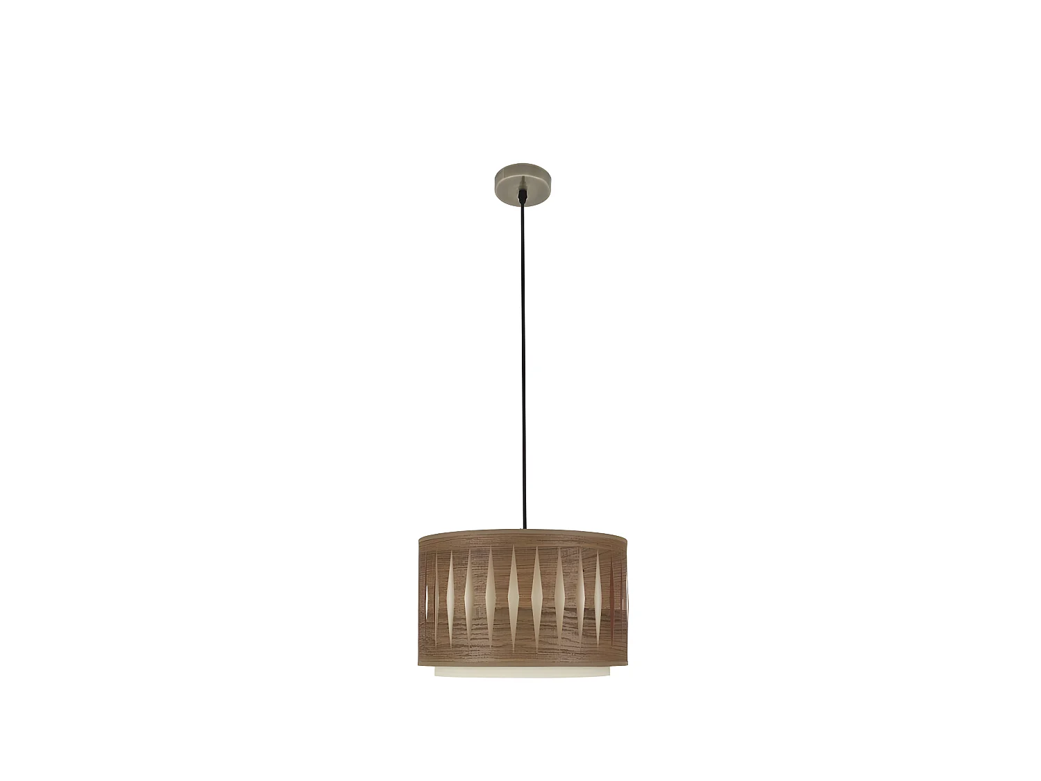 Plafonnier modèle Alexandra Cuir /bois Dark FABRILAMP