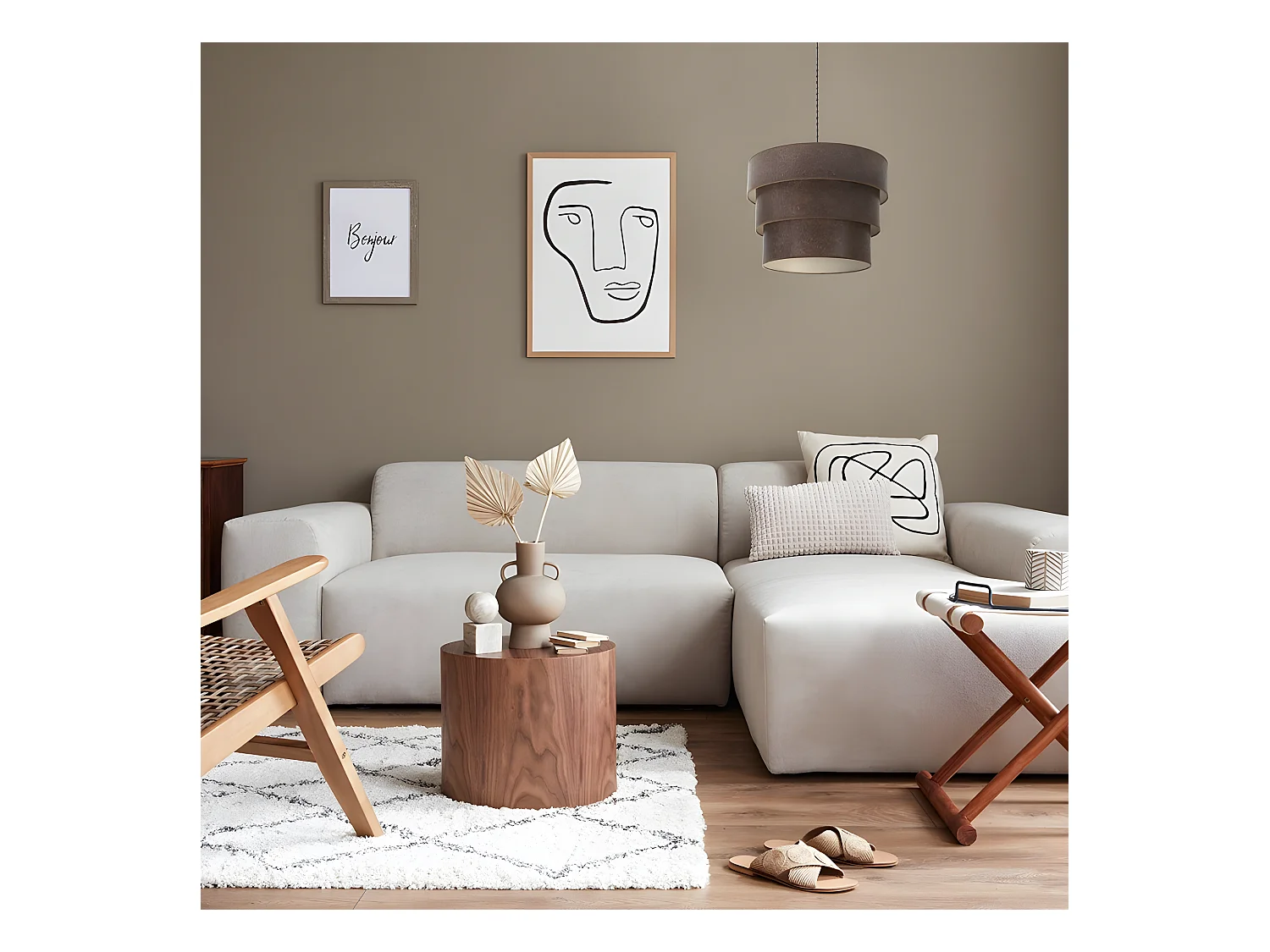 Pendente di 3 luci modello Smile Brown / ossido FABRILAMP